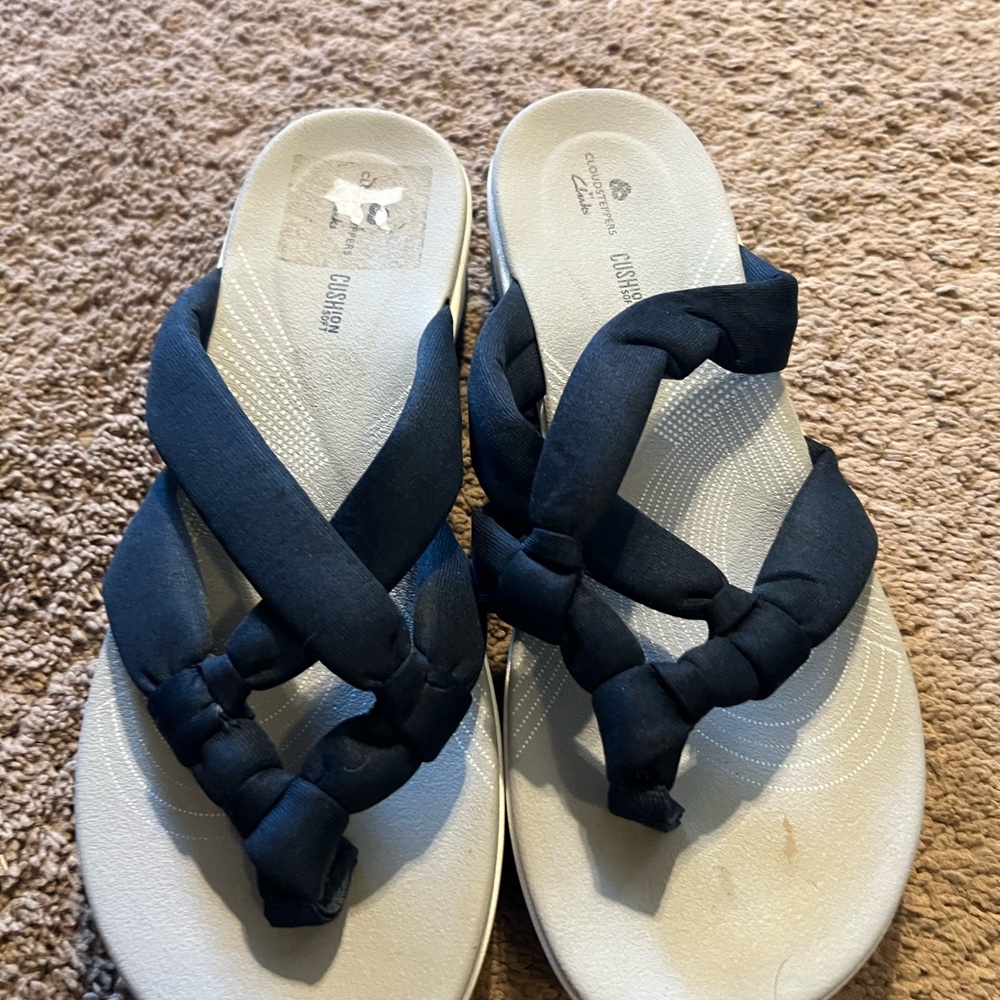 Clarks Navy and White Women's Sandals